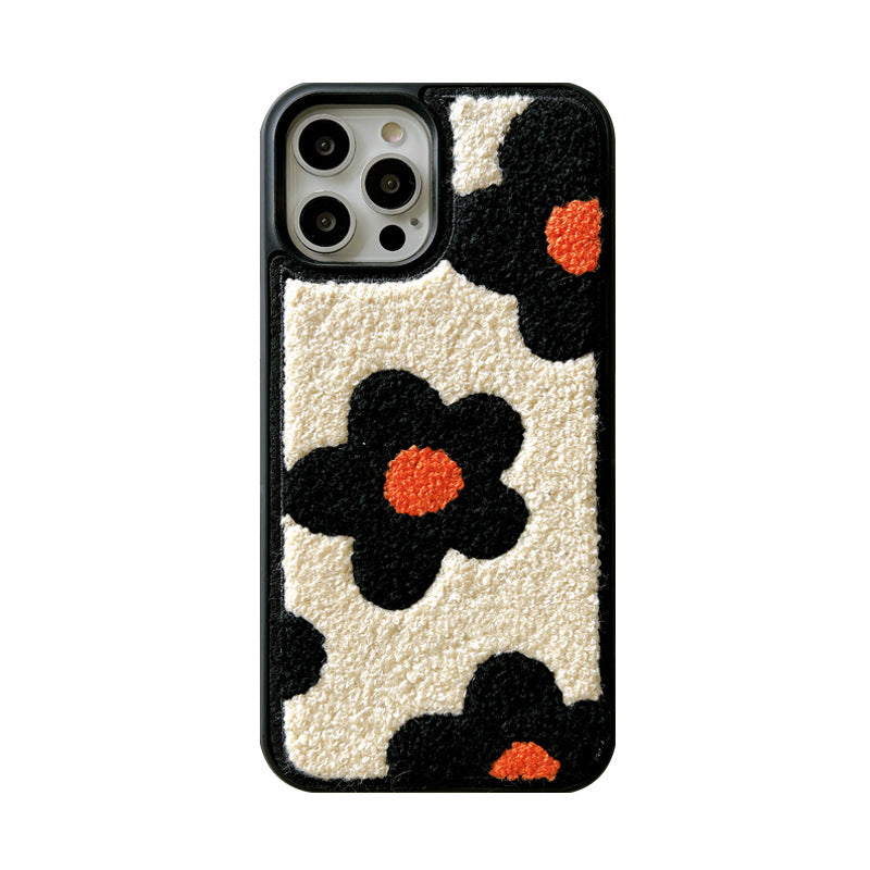 Plush Flower Phone Case for Autumn & Winter