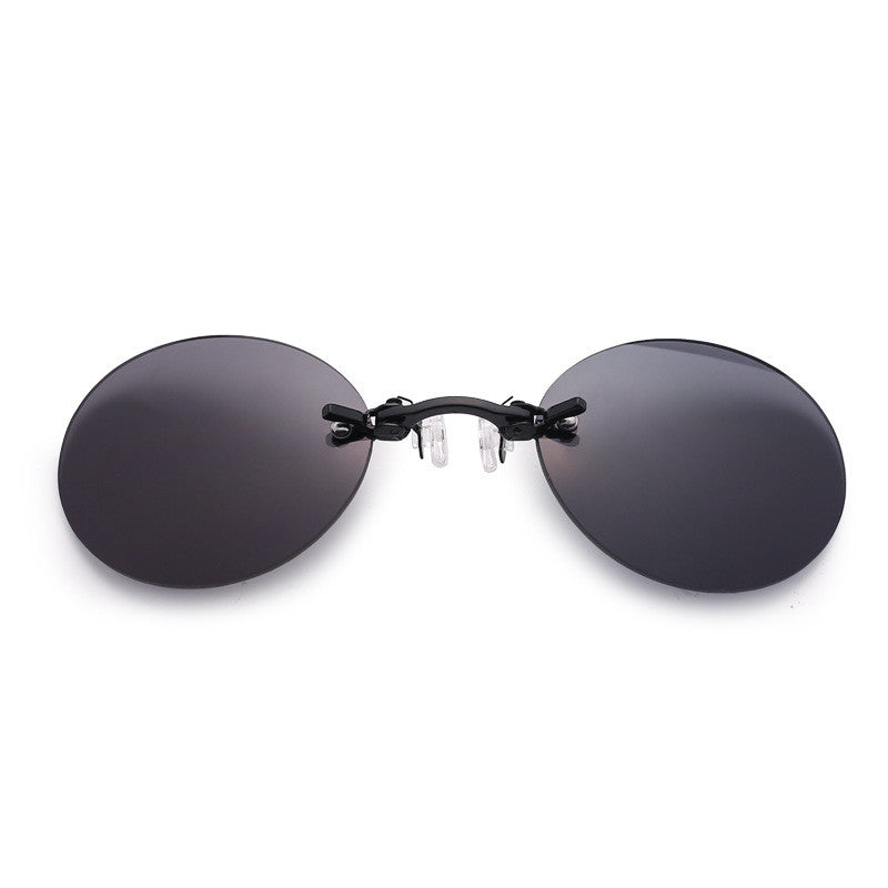 Frameless Round Clip-On Sunglasses