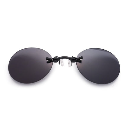 Frameless Round Clip-On Sunglasses