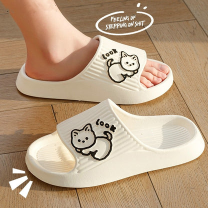 Cute Cat Platform Slippers for Women