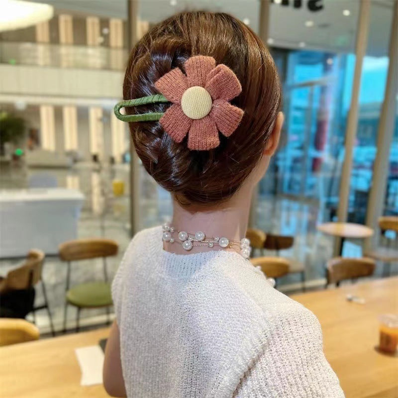 Large Cloth Flower Mori Hair Clip