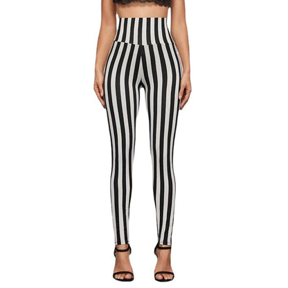 Vertical Stripe High Waist Leggings