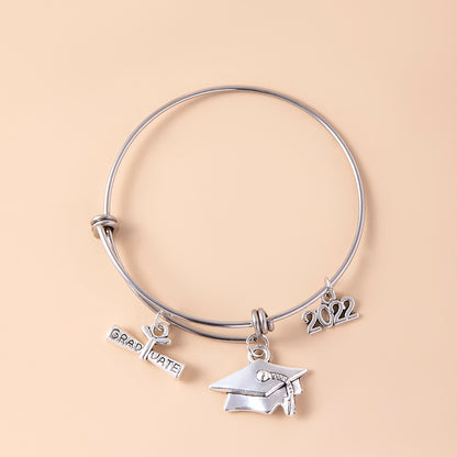 Graduation Cap Charm Bracelet