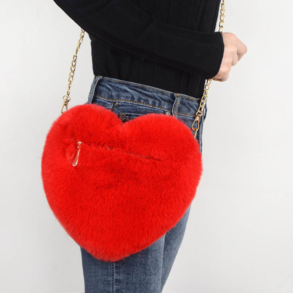 Love Plush Chain Shoulder Bag for Women