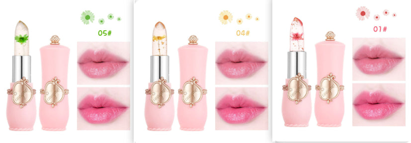 Moisturizing Color-Changing Lip Balm with Dried Flower