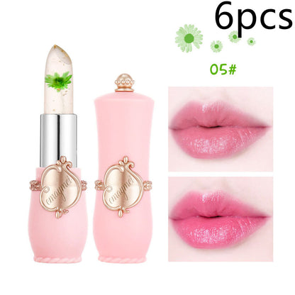 Moisturizing Color-Changing Lip Balm with Dried Flower