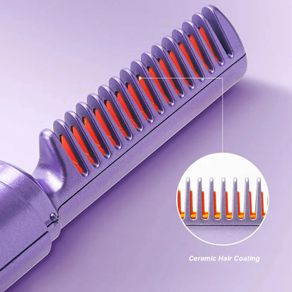 Professional Wireless Hair Straightener & Curler Comb