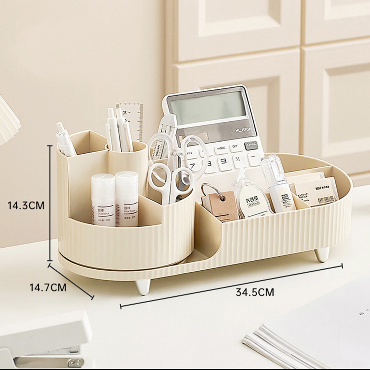 Rotating Countertop Makeup Organizer with Brush Holder