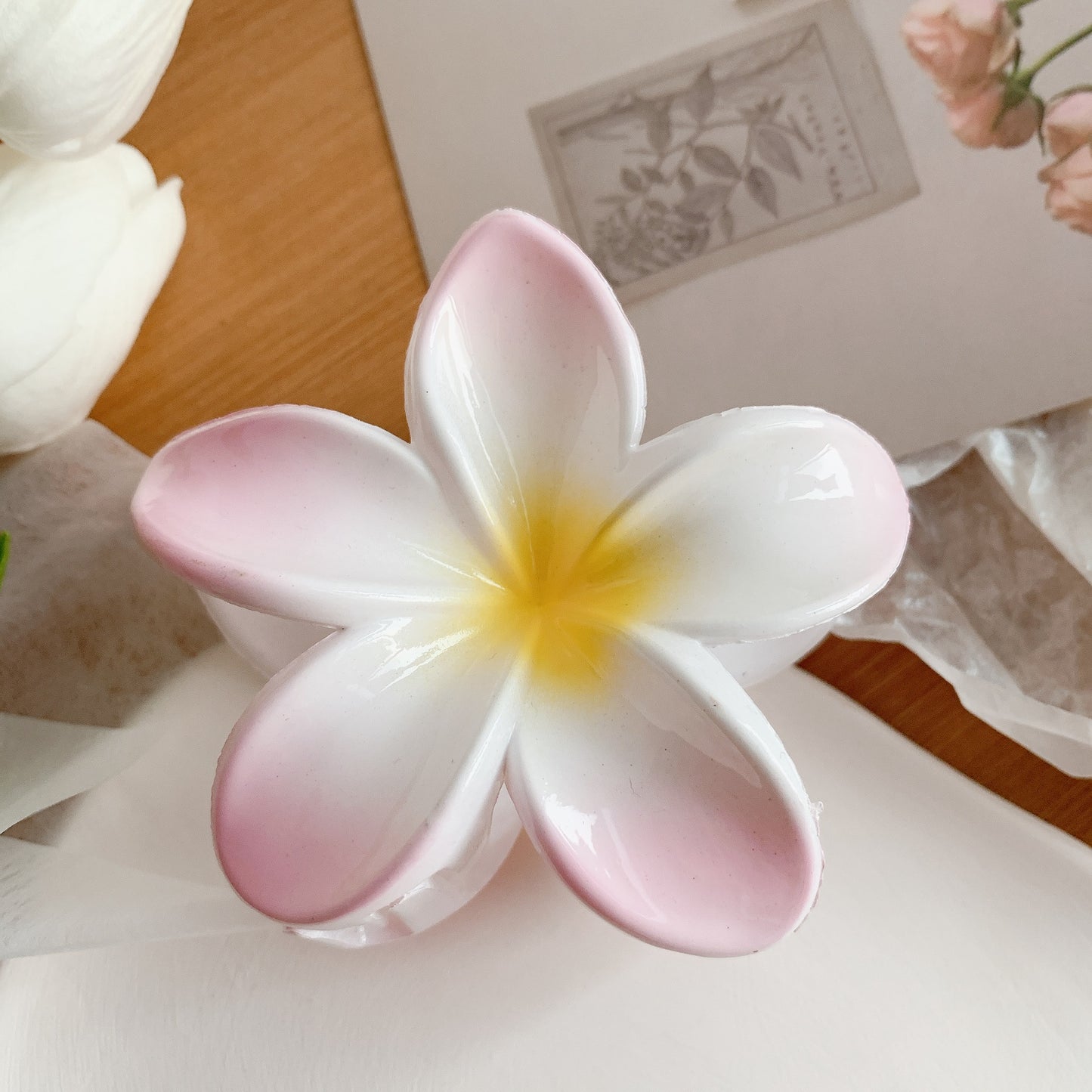 Plumeria Flower Hair Clips